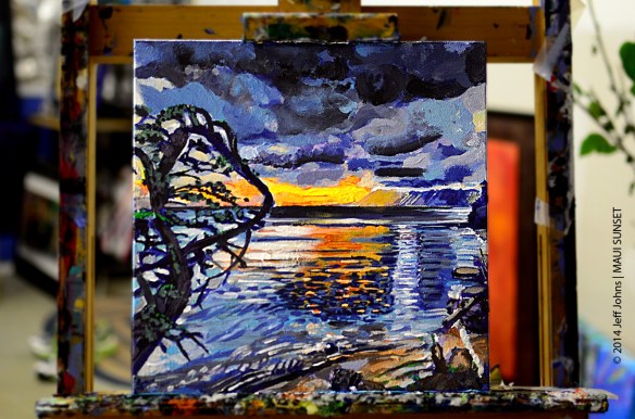 MauiSunset | 12" x 12" acrylic on canvas 