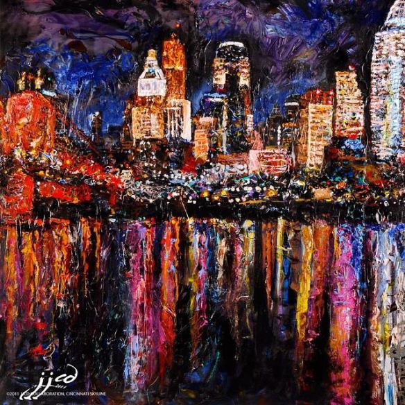 Cincinnati Skyline Painting 